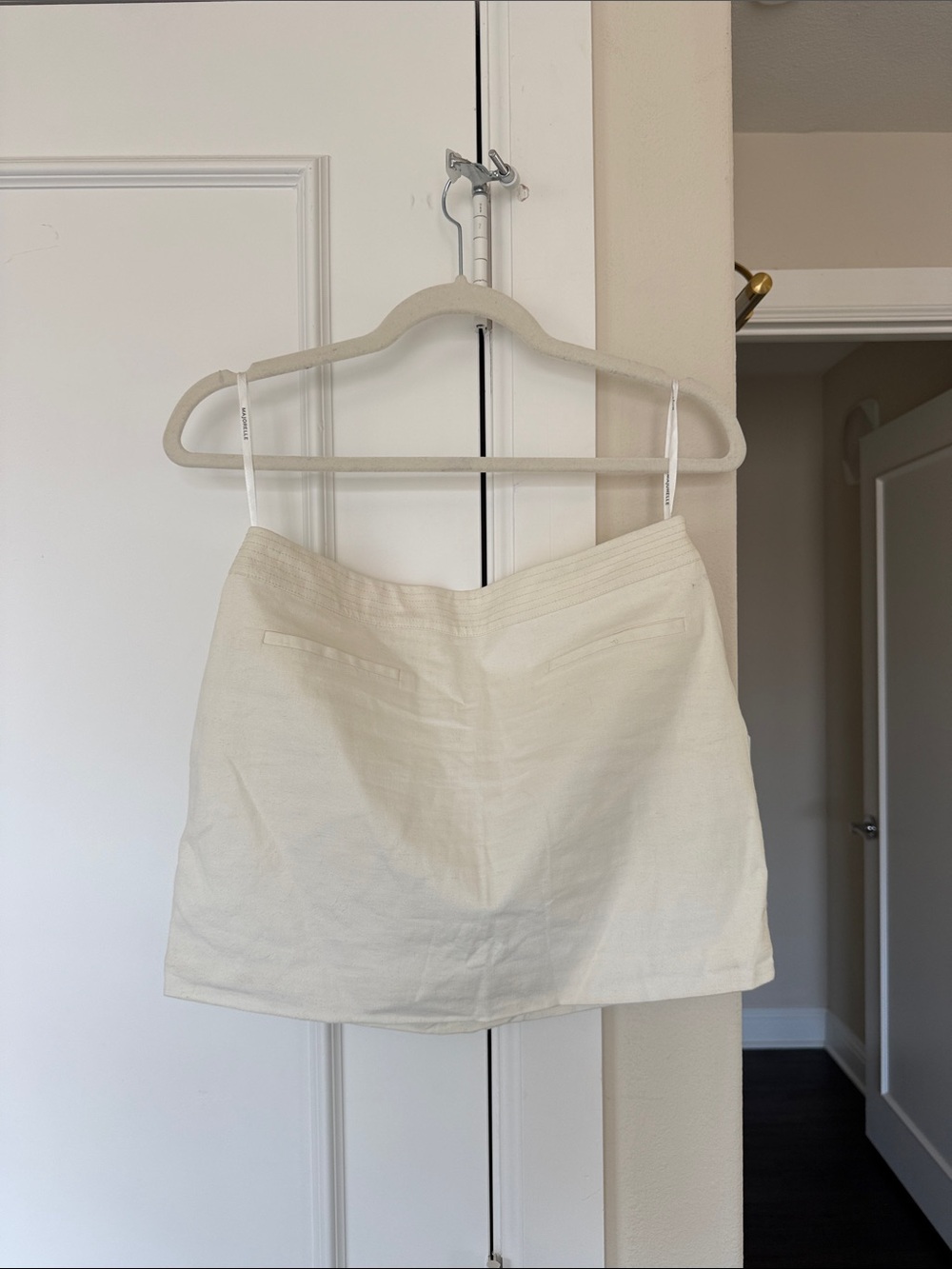 MAJORELLE Cream Mini Skirt